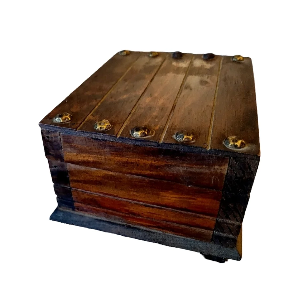 Vintage Wooden Jewelry Trinket Chest Made in Mexico